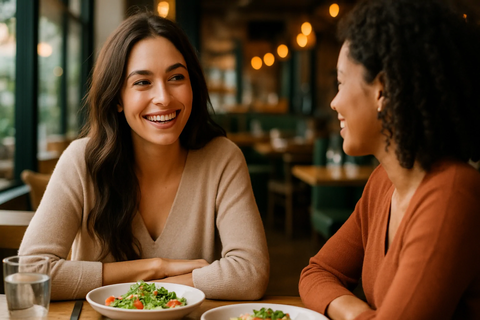 Joyful dining companions